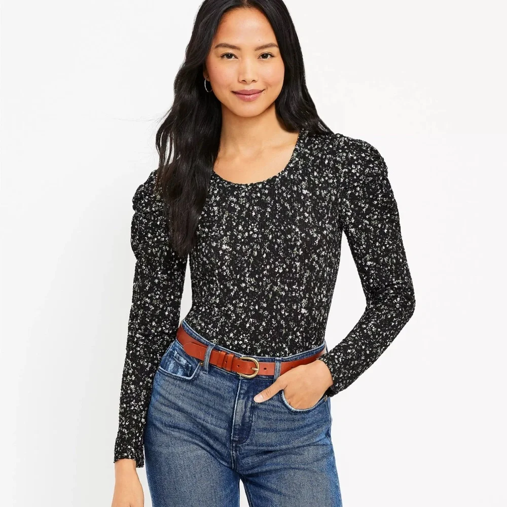 LOFT Twist Sleeve Long Sleeve Top size XL